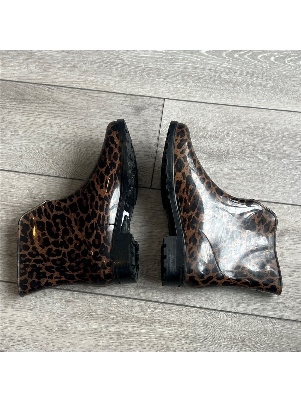 Boutique Leopard Print Women's waterproof rain Ankle Boots size 7 - Picture 7 of 8